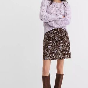 LOFT Petite Garden Corduroy Mini Pocket Skirt - iced espresso